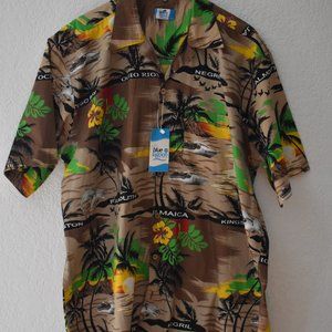 MENS HAWAIIAN Blue Lagoon ALOHA CAMP SHIRT Beachwear XXL 2XL 2X NEW
